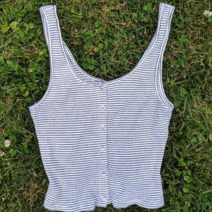 H&M Striped Button Up Tank Top